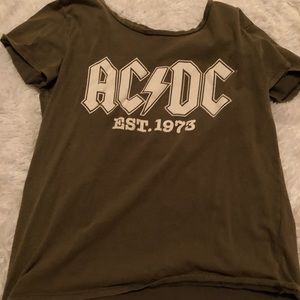 AC/DC olive green top